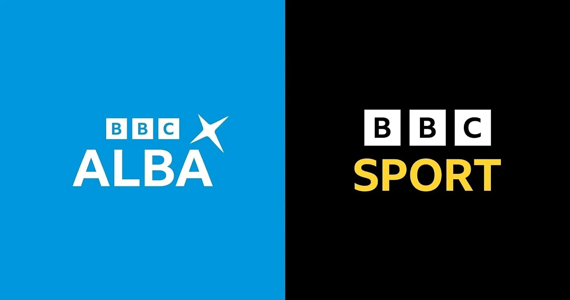 BBC ALBA and BBC SPORT logos on contrasting backgrounds