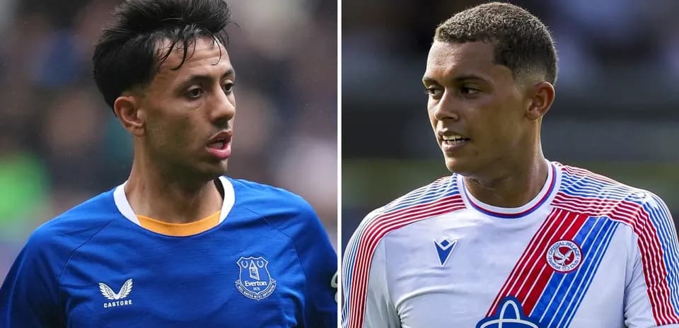 Everton and Crystal Palace players in action