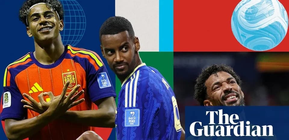 Football players posing in national team jerseys