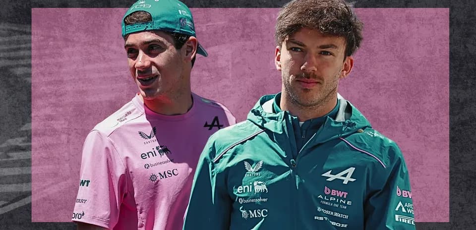 F1 drivers in team uniforms posing together