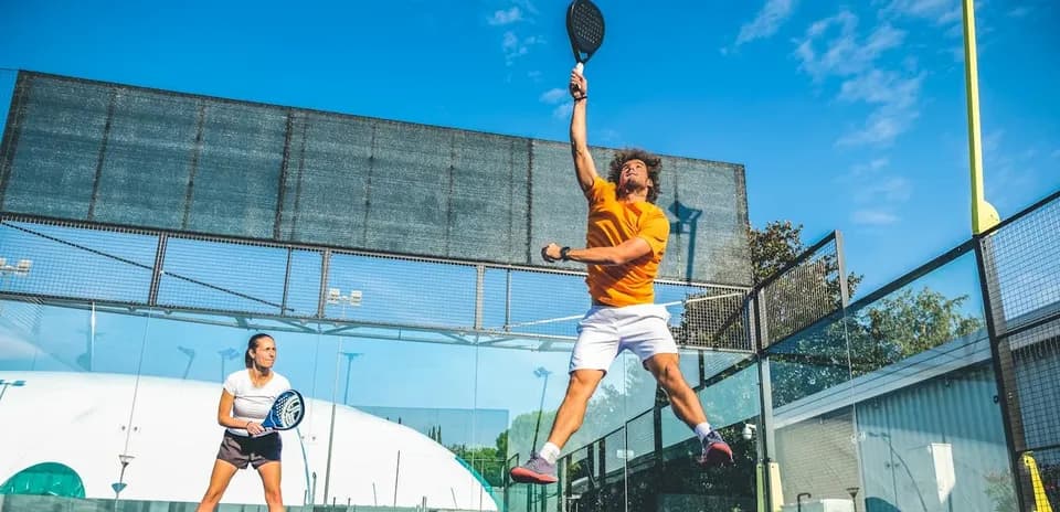 Tennis players in action on court