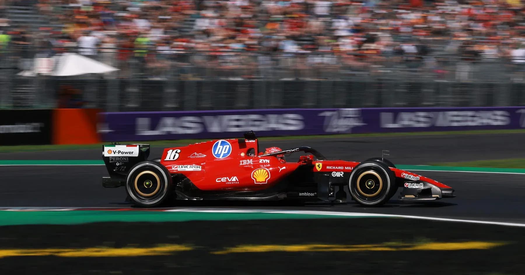 Ferrari car racing on track during Formula 1 event