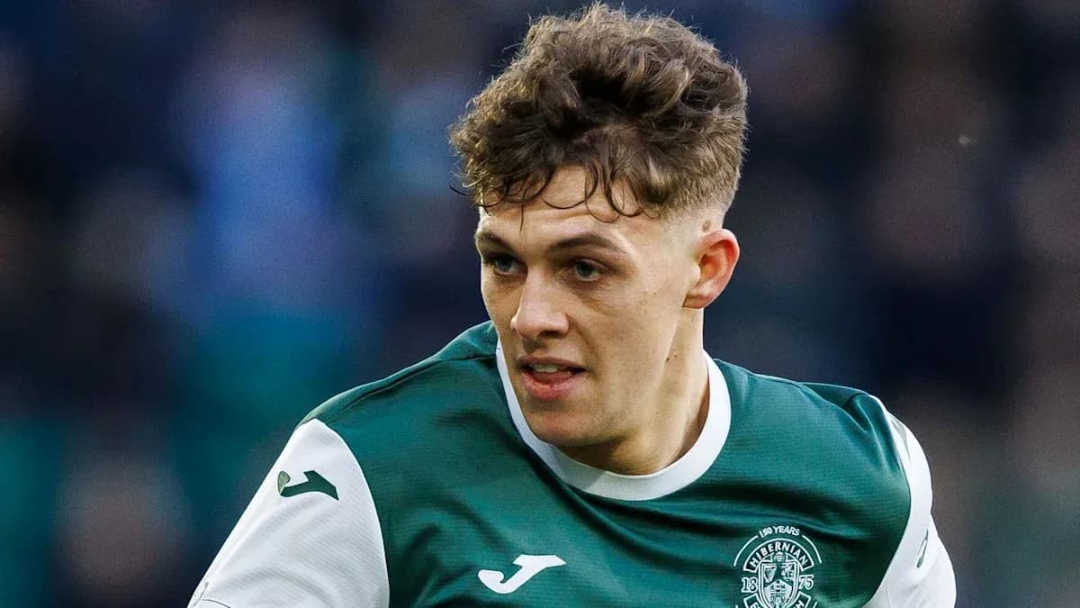 Hibernian player in action during a match Hibernian player in action during a match