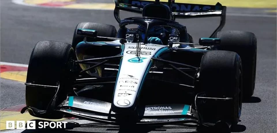 Mercedes Formula 1 car on track during race