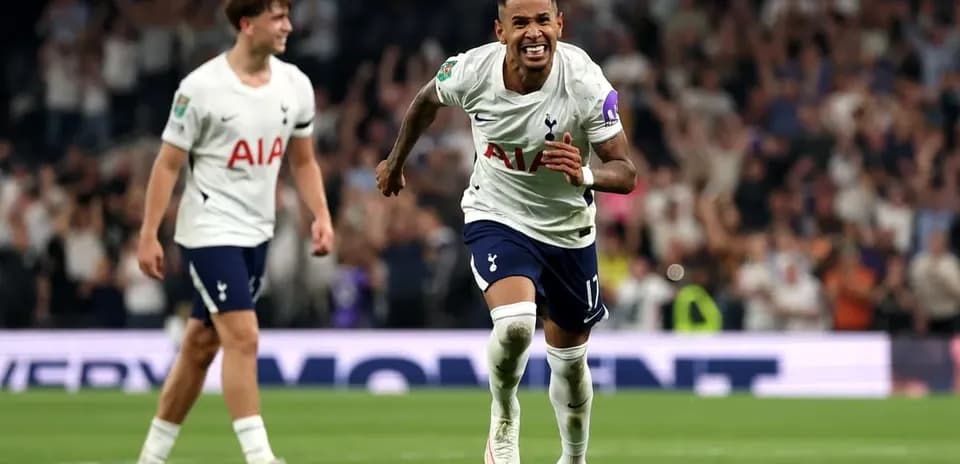 Tottenham players celebrating a goal in match