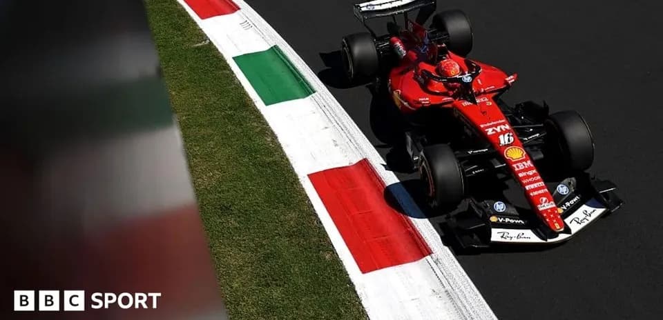 F1 car racing on track with Italian flag colors
