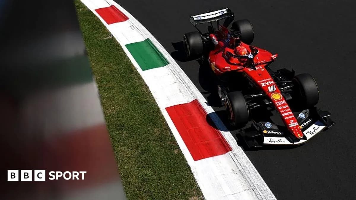 F1 car racing on track with Italian flag colors
