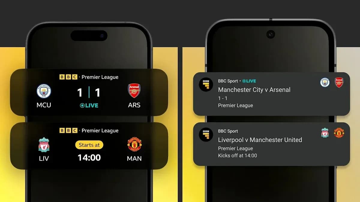Premier League match scores on smartphone screens Premier League match scores on smartphone screens