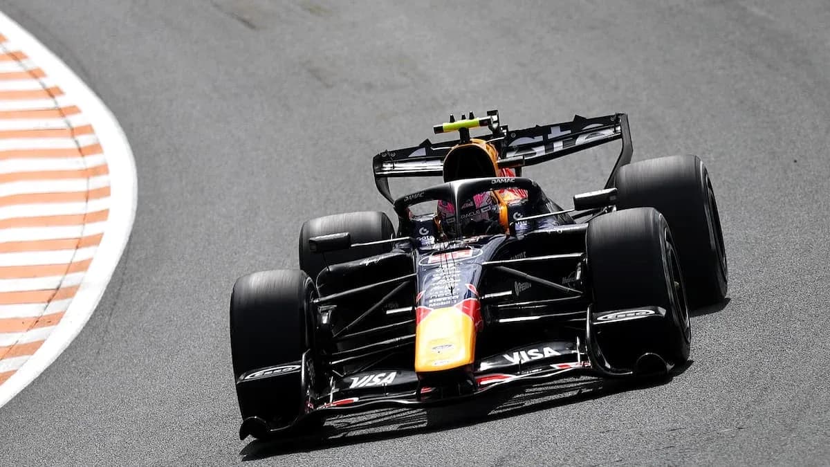 Formula 1 car racing on track during event