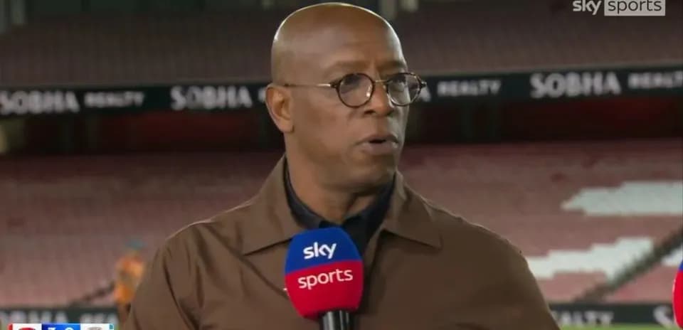 Analyst speaking on Sky Sports at stadium
