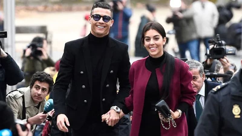 Cristiano Ronaldo and partner arriving at event Cristiano Ronaldo and partner arriving at event