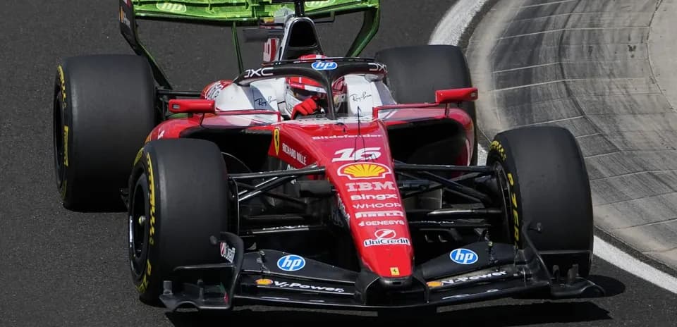 Ferrari racing car on track during competition