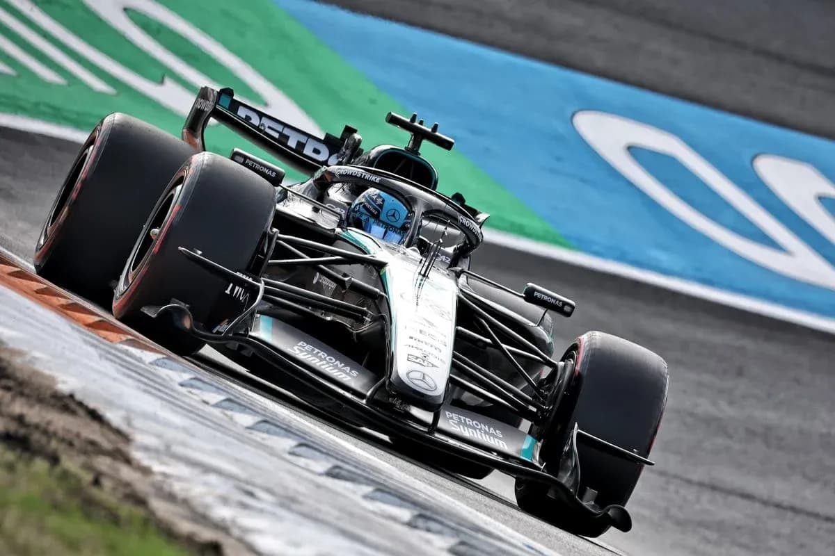 Formula 1 car racing on track during event