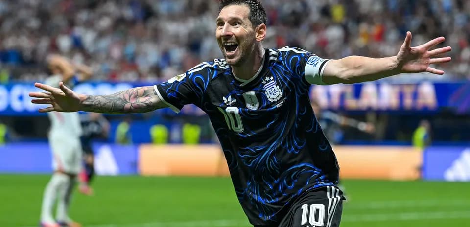 Lionel Messi celebrating a goal during a match