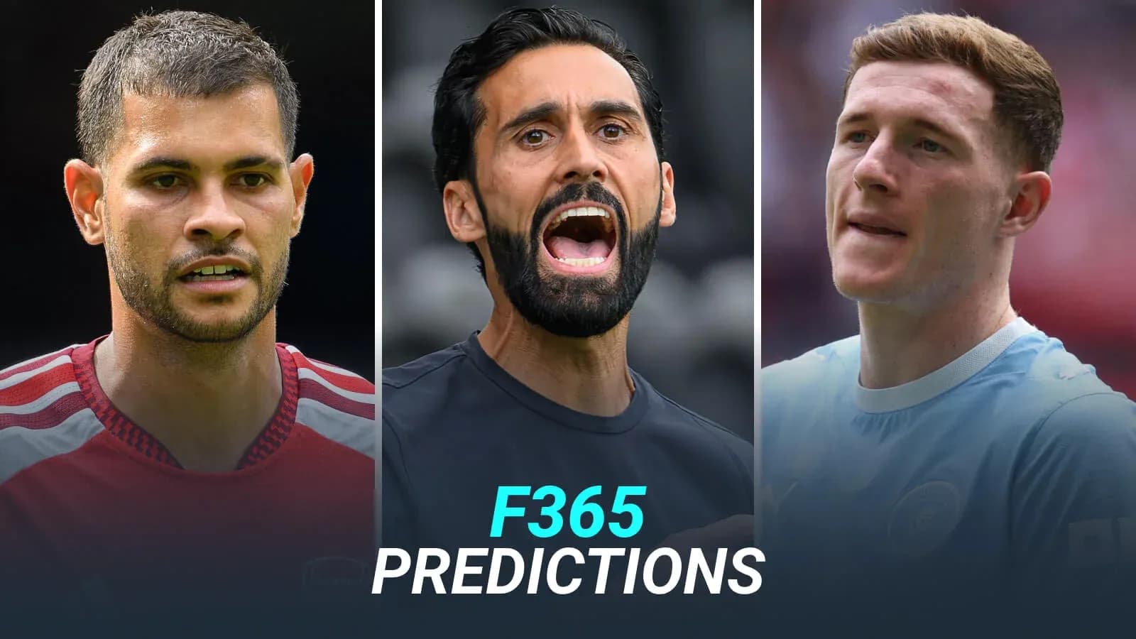 Three football players during predictions segment