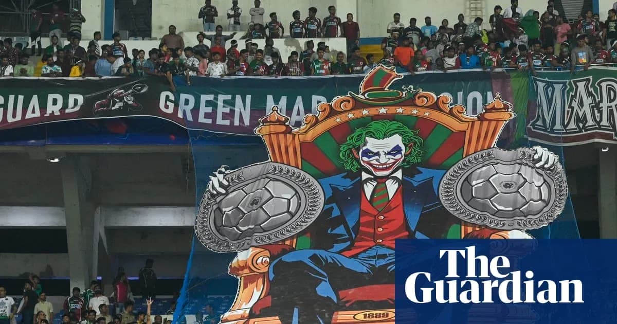 Fan banner featuring Joker character at stadium