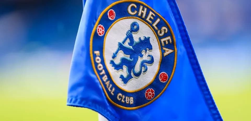 Chelsea Football Club logo on corner flag