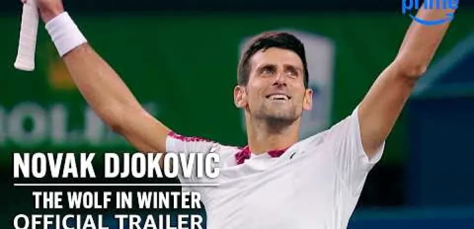 Novak Djokovic celebrating victory on tennis court
