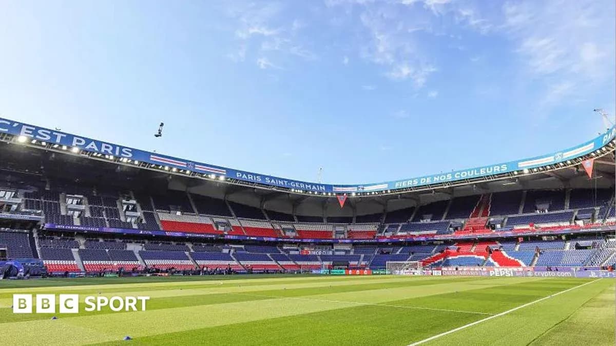 Empty stadium interior of Paris Saint-Germain's venue