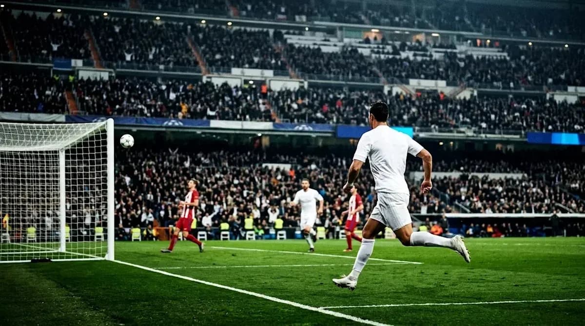 Cristiano Ronaldo scoring a goal in a match