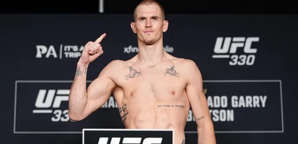 Fighter weighing in at UFC 330 event