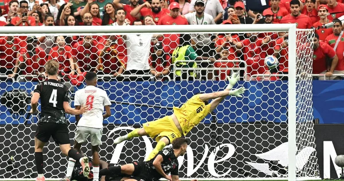 Goalkeeper diving to save a penalty kick