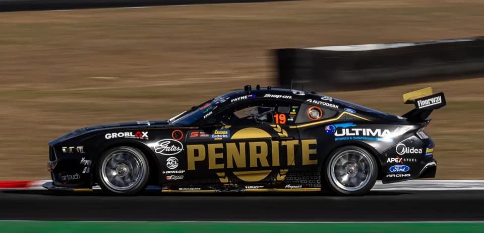 Racing car number 19 on track during event