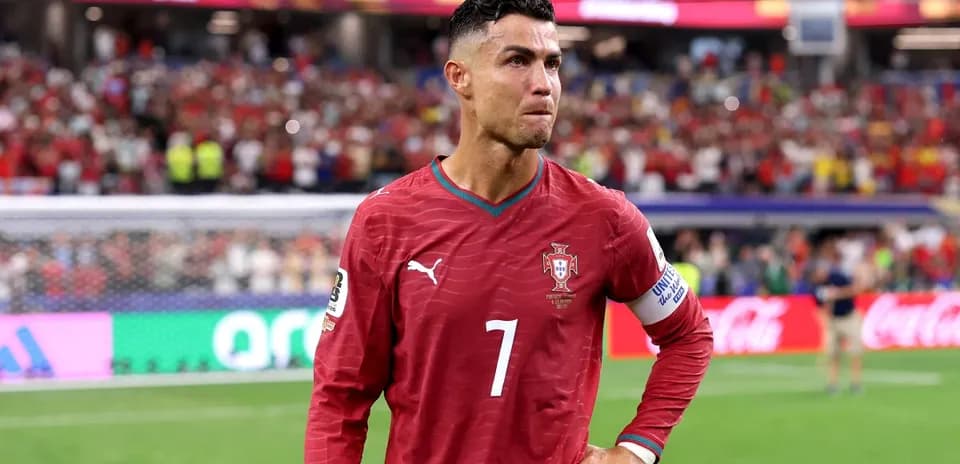 Cristiano Ronaldo on the pitch after match