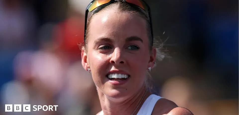 Tennis player smiling during a match