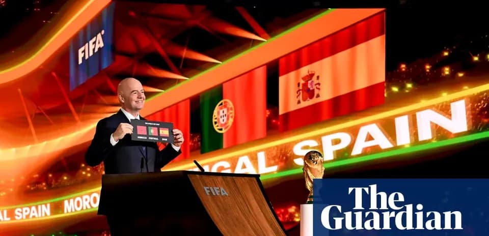 FIFA official announcing teams at draw event