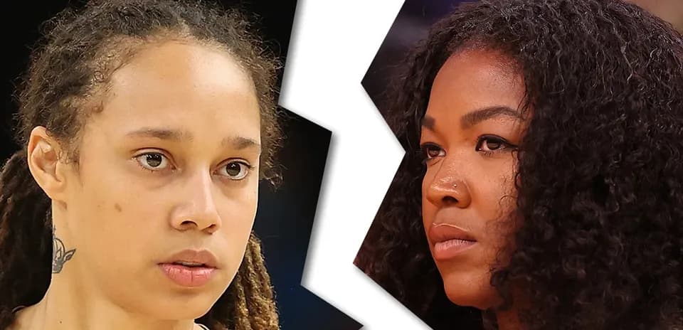 Two women facing each other, serious expressions