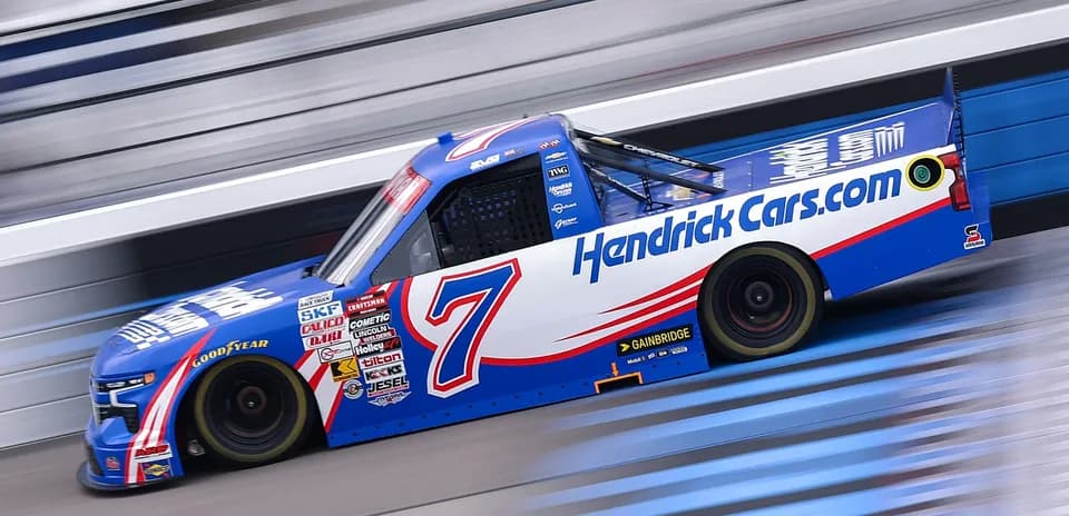 HendrickCars.com truck racing on the track