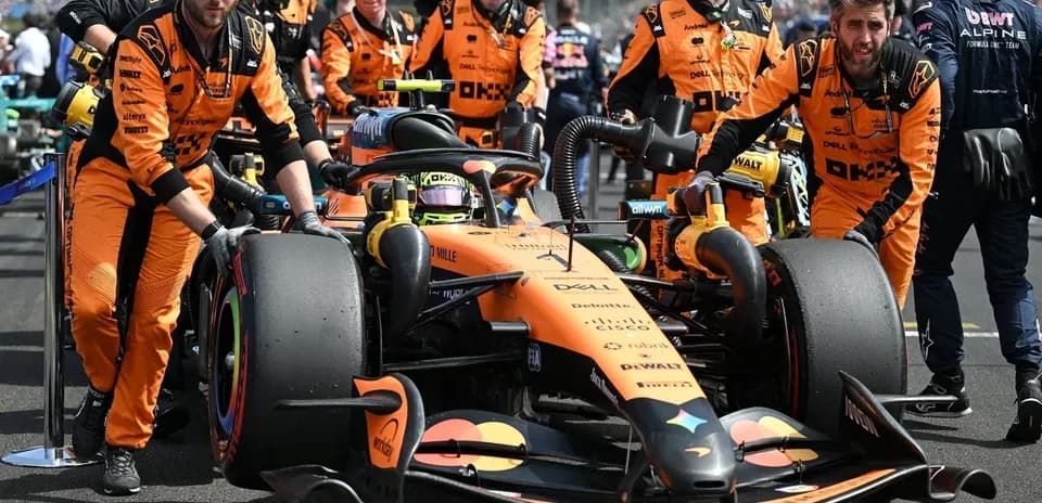 McLaren team preparing car before Formula 1 race
