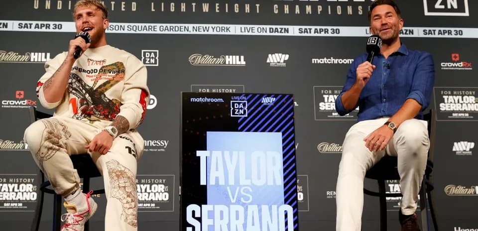Press conference for Taylor vs Serrano boxing match