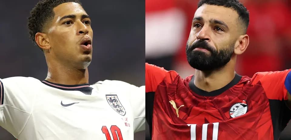 Two football players celebrating and reacting emotionally
