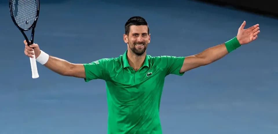 Tennis player celebrating after a match victory