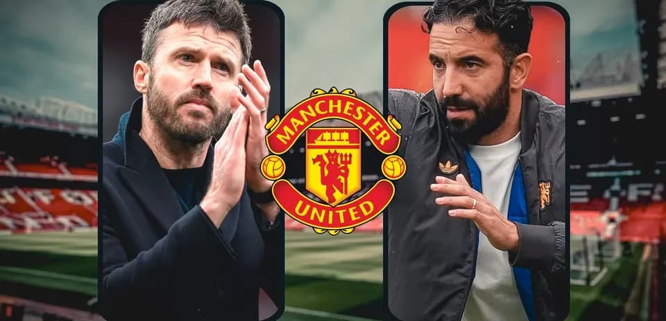 Two coaches discussing strategies at Old Trafford