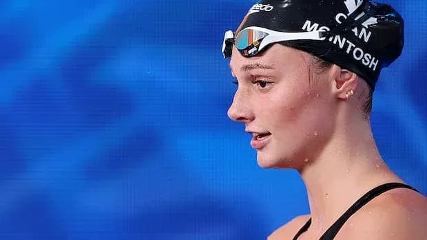 Svetlana McIntosh wearing swim cap at competition