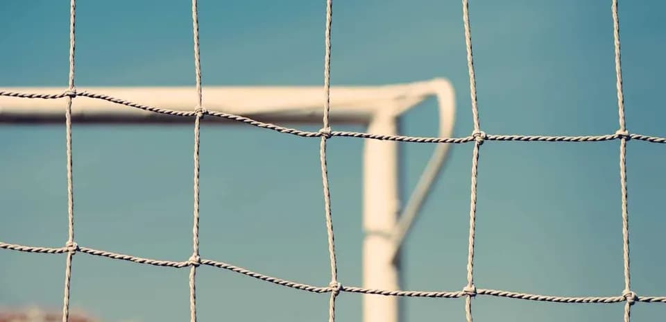 Goal net with goalpost in background