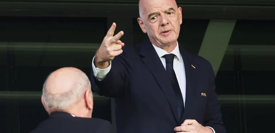 FIFA president speaking during event in stadium