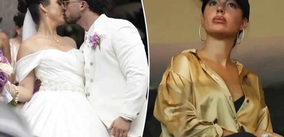 Young couple kissing at wedding ceremony
