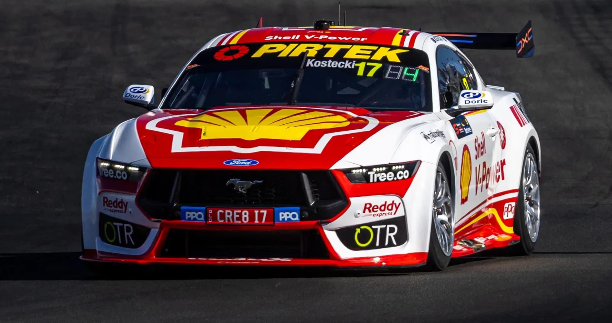 Ford Mustang racing car on track
