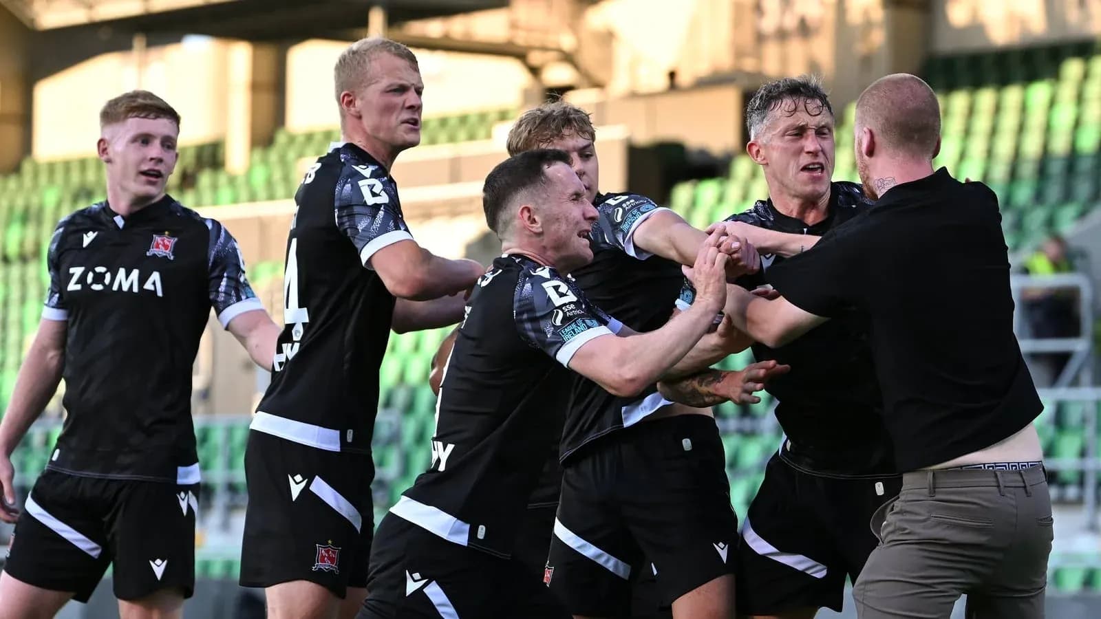 Dunajská Streda players in confrontation with a fan