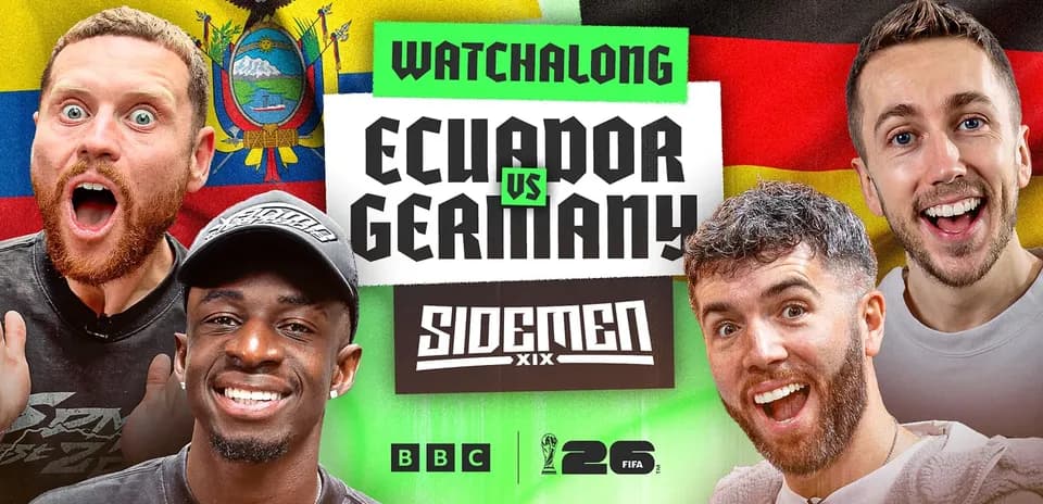 Sidemen promoting Ecuador vs Germany watchalong event