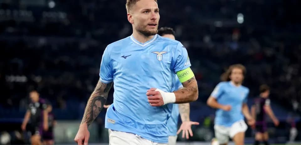 Lazio player celebrating during a match