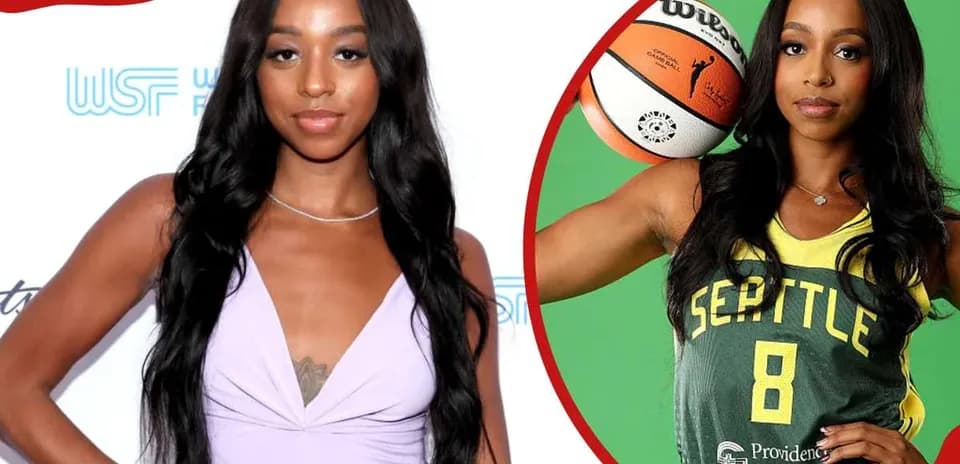 Basketball player posing in two different outfits
