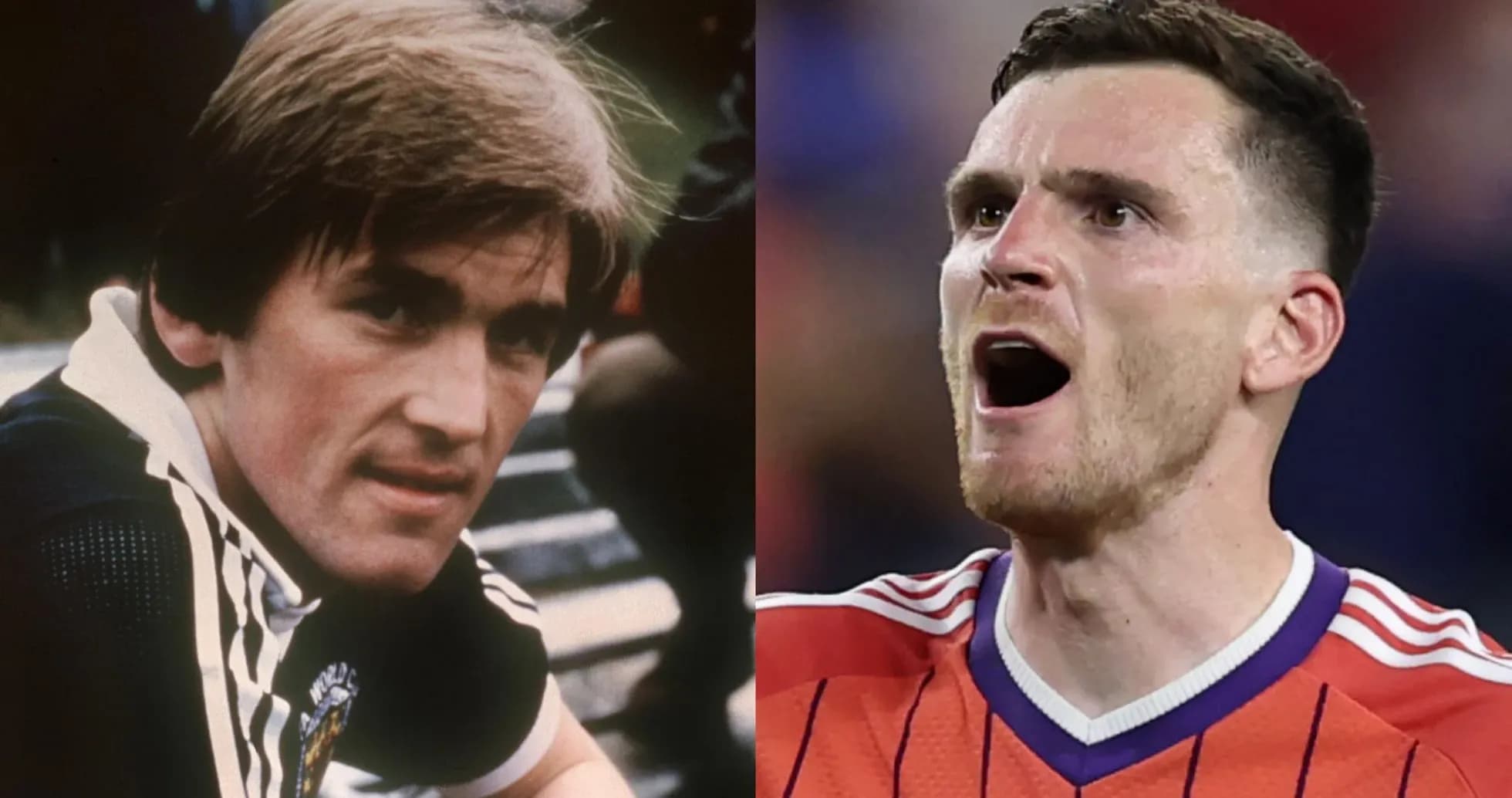 Split image of two football players during matches