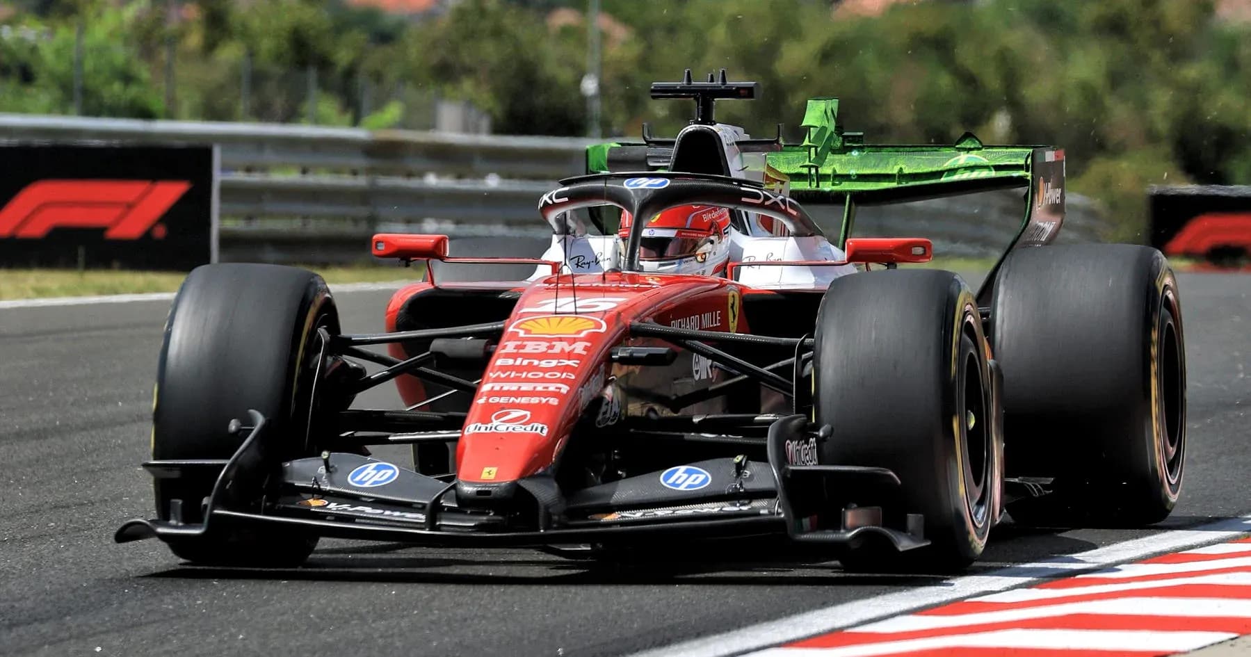 Formula 1 car racing on track during event