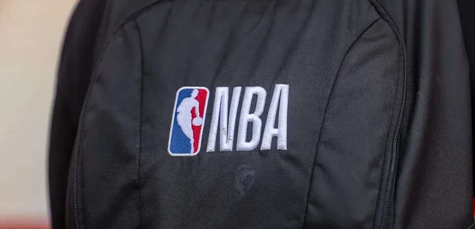 NBA logo on a black sports backpack