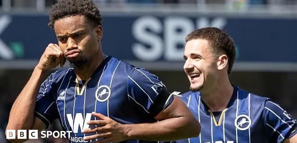 Millwall players celebrating after scoring a goal